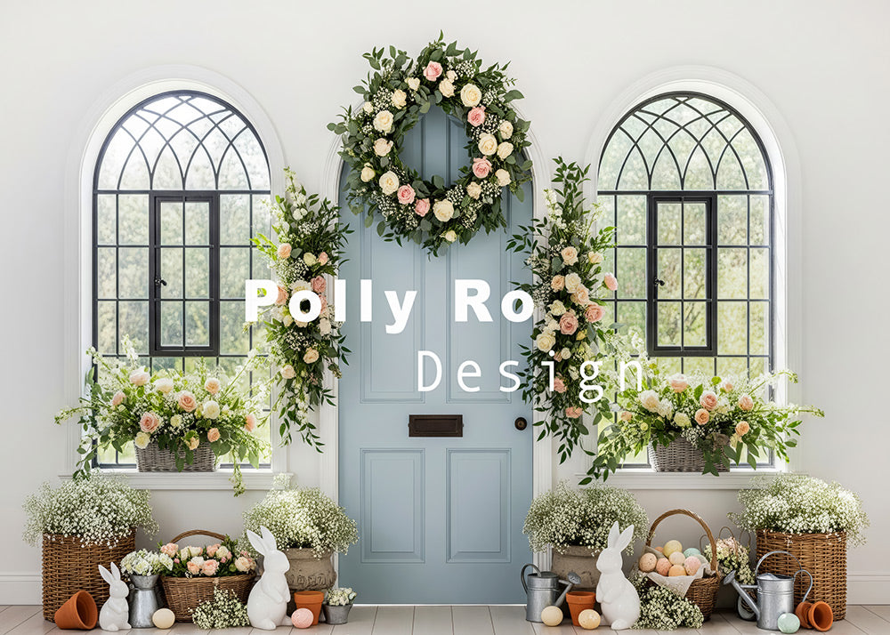 Toile de fond pour photographie de pailles et d'œufs de Pâques d'Avezano conçue par Polly Ro Design