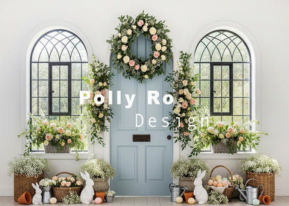 Toile de fond pour photographie de pailles et d'œufs de Pâques d'Avezano conçue par Polly Ro Design