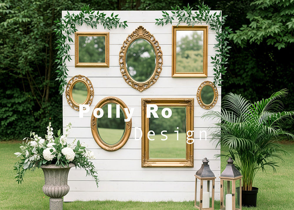 Avezano Gold Frame Greenery Outdoor Photography Backdrop Designed By Polly Ro Design
