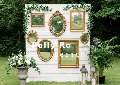 Avezano Gold Frame Greenery Outdoor Photography Backdrop Designed By Polly Ro Design