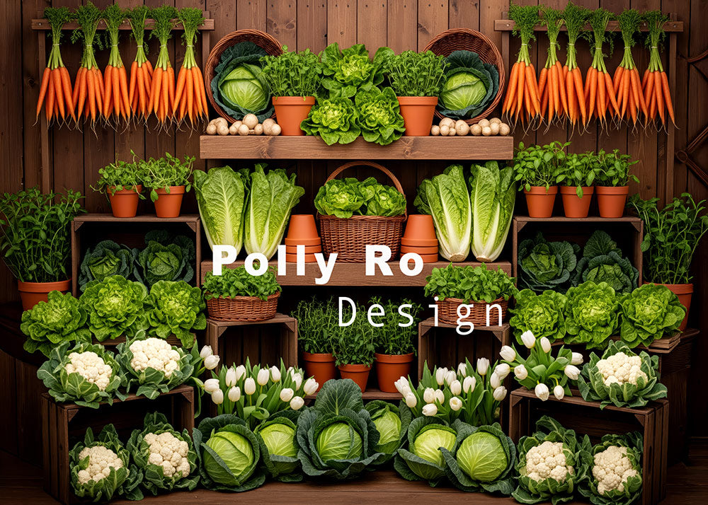 Avezano Vegetable Garden Rustic Photography Backdrop Designed By Polly Ro Design