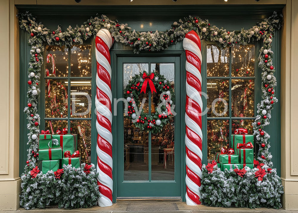 Avezano Double Candy Cane Christmas Door Backdrop Designed By Danyelle Pinnington