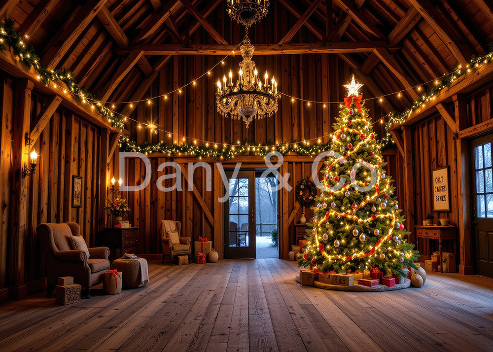 Avezano Barn Interior Christmas Tree Backdrop Designed By Danyelle Pinnington