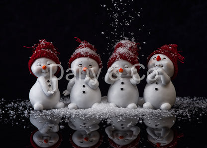 Avezano Snowman Figurine Black Backdrop Designed By Danyelle Pinnington