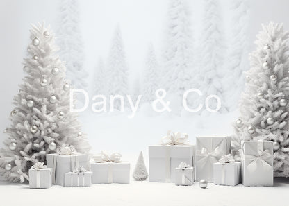 Avezano All-White Christmas Tree Gift Backdrop Designed By Danyelle Pinnington