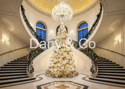 Avezano Grand Staircase Gold Christmas Tree Backdrop Designed By Danyelle Pinnington