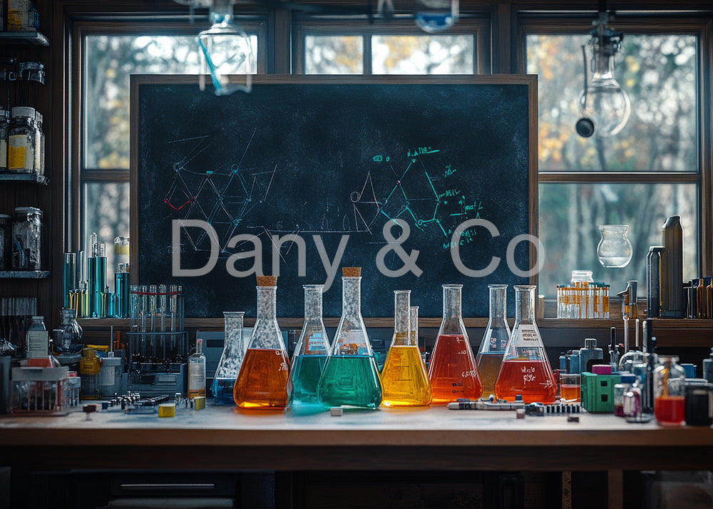 Avezano Science Lab Beaker Chalkboard Backdrop Designed By Danyelle Pinnington