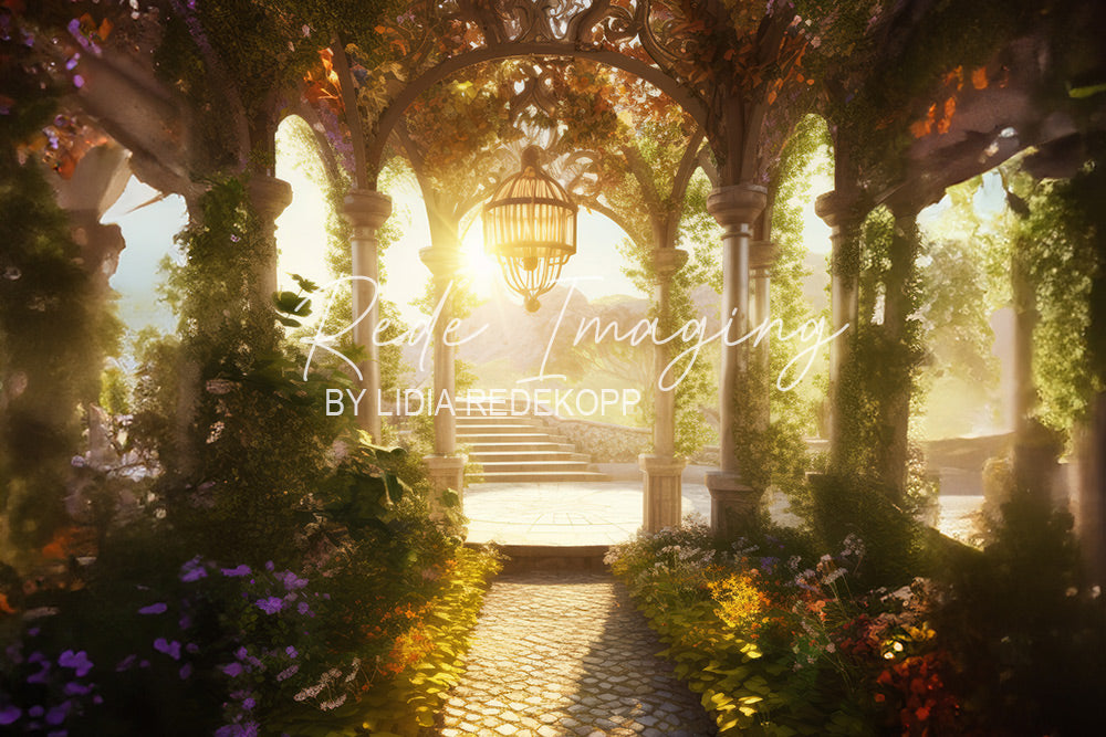 Avezano Vine-Covered Garden Archway Photography Backdrop Designed By Lidia Redekopp