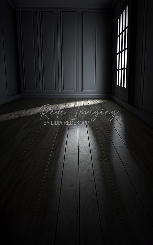 Avezano Dark Paneled Room Sunbeam Wooden Floor Photography Backdrop Designed By Lidia Redekopp