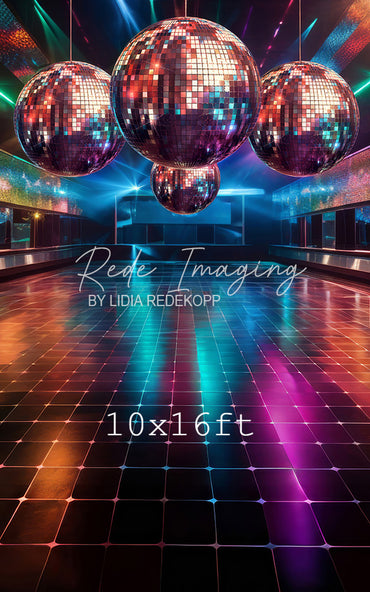 Avezano Disco Ball Neon Light Party Photography Backdrop Designed By Lidia Redekopp