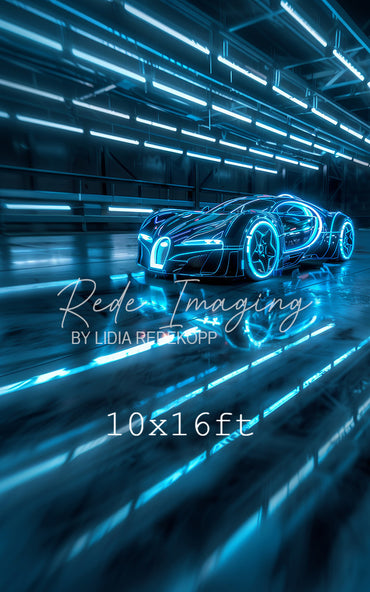 Avezano Neon Glow Futuristic Sports Car Studio Photography Backdrop Designed By Lidia Redekopp