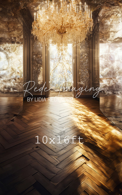 Avezano Crystal Chandelier Herringbone Floor Palace Photography Backdrop Designed By Lidia Redekopp