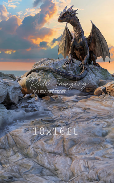 Avezano Dark Dragon Sunset Cliff Photography Backdrop Designed By Lidia Redekopp