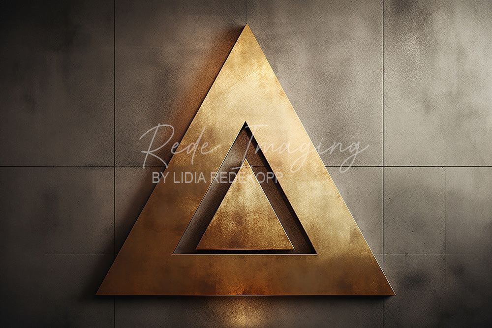 Avezano Gold Double Triangle Concrete Wall Photography Backdrop Designed By Lidia Redekopp