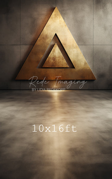 Avezano Gold Double Triangle Concrete Wall Photography Backdrop Designed By Lidia Redekopp