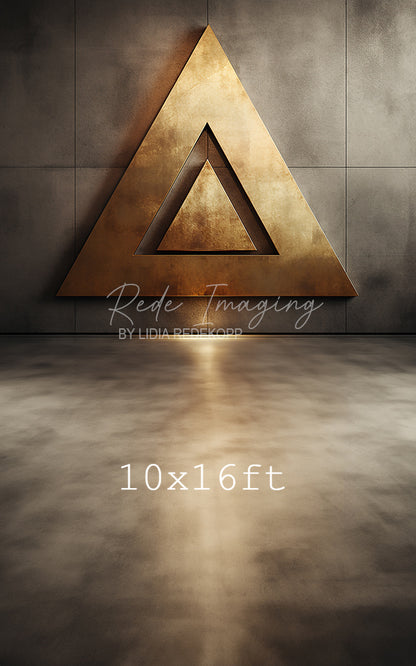 Avezano Gold Double Triangle Concrete Wall Photography Backdrop Designed By Lidia Redekopp