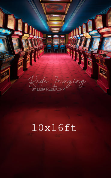 Avezano Retro Arcade Game Machine Red Carpet Photography Backdrop Designed By Lidia Redekopp