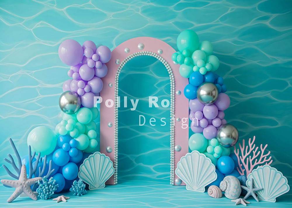 Avezano Underwater Balloon Arch Shell Coral Backdrop Designed By Polly Ro Design