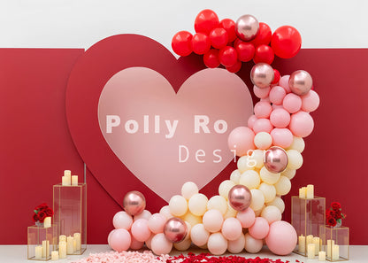 Avezano Red Pink Heart Candle Rose Balloon Backdrop Designed By Polly Ro Design