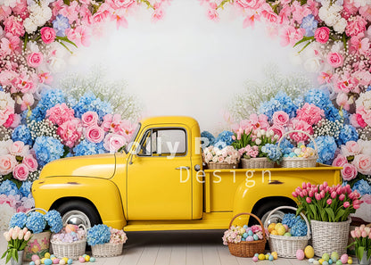 Toile de fond pour photographie de pailles et d'œufs de Pâques d'Avezano conçue par Polly Ro Design