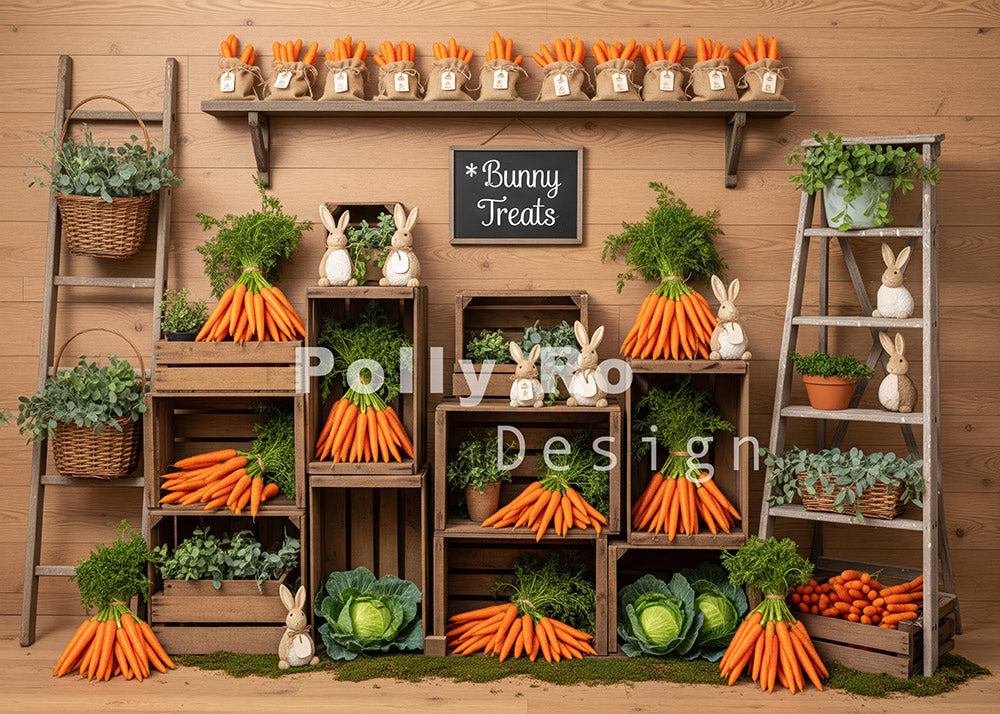 Avezano Bunny Treats Carrot Wooden Crate Rustic Photography Backdrop Designed By Polly Ro Design