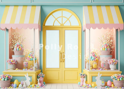 Avezano Easter Candy Shop Yellow Door Pastel Egg Photography Backdrop Designed By Polly Ro Design