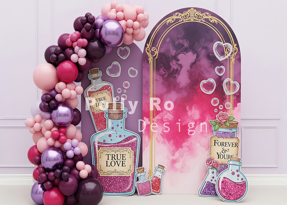 Avezano True Love Potion Purple Pink Balloon Photography Backdrop Designed By Polly Ro Design