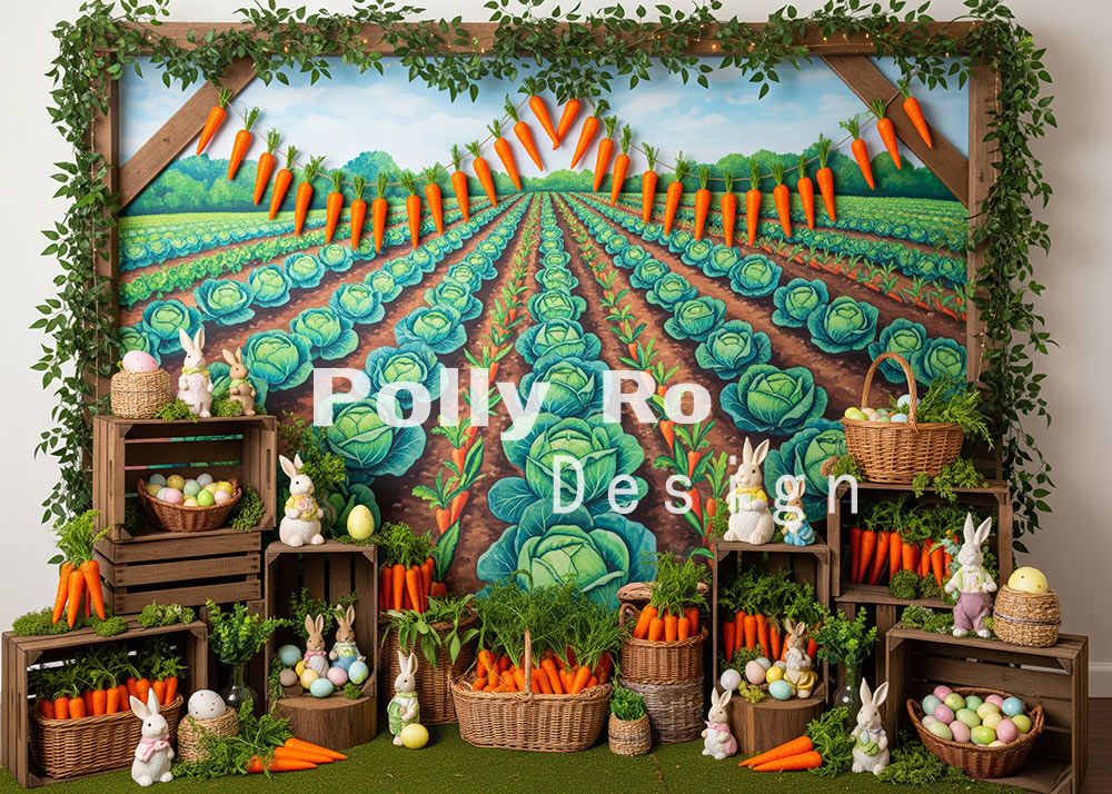 Toile de fond pour photographie de pailles et d'œufs de Pâques d'Avezano conçue par Polly Ro Design