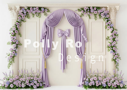 Toile de fond pour photographie de baiser de roses et de ballons de la Saint-Valentin d'Avezano conçue par Polly Ro Design