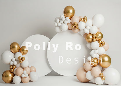Toile de fond pour photographie de baiser de roses et de ballons de la Saint-Valentin d'Avezano conçue par Polly Ro Design