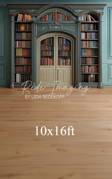 Avezano Vintage Teal Bookcase Door Photography Backdrop Designed By Lidia Redekopp