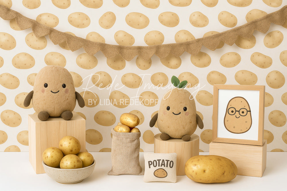 Avezano Cartoon Potato Themed Photography Backdrop Designed By Lidia Redekopp