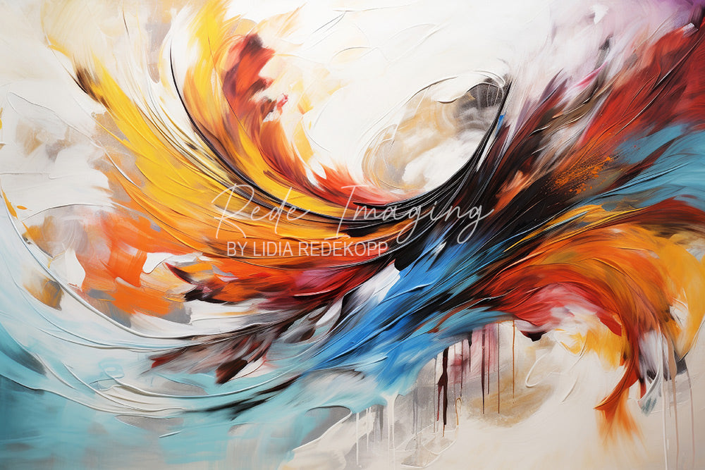 Avezano Abstract Color Swirl Painting Photography Backdrop Designed By Lidia Redekopp