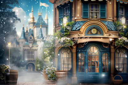 Avezano Fairy Tale Castle and Cottage Photography Backdrop Designed By Lidia Redekopp