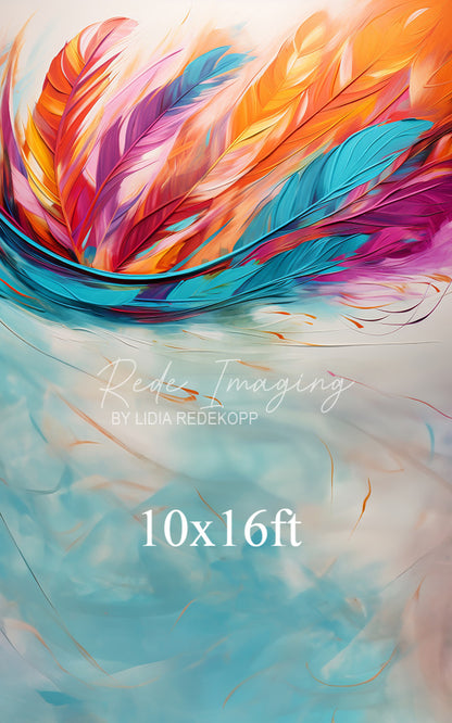 Avezano Colorful Feather Swirl Art Photography Backdrop Designed By Lidia Redekopp