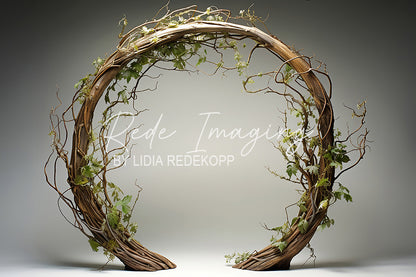 Avezano Rustic Vine Circle Greenery Photography Backdrop Designed By Lidia Redekopp