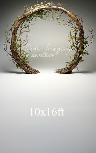 Avezano Rustic Vine Circle Greenery Photography Backdrop Designed By Lidia Redekopp