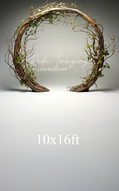 Avezano Rustic Vine Circle Greenery Photography Backdrop Designed By Lidia Redekopp
