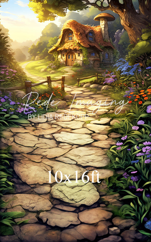 Avezano Fairy Tale Mushroom Cottage Garden Photography Backdrop Designed By Lidia Redekopp
