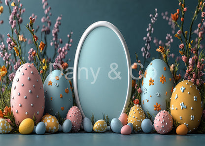 Avezano Pastel Easter Egg and Floral Backdrop Designed By Danyelle Pinnington