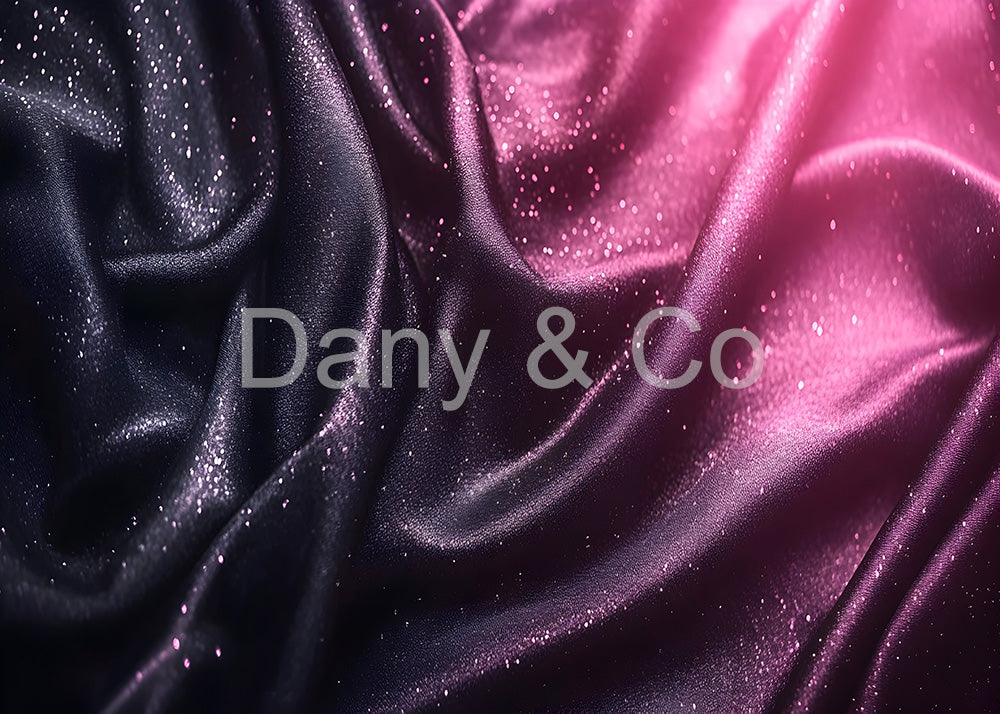 Avezano Glittery Black and Pink Satin Fabric Backdrop Designed By Danyelle Pinnington