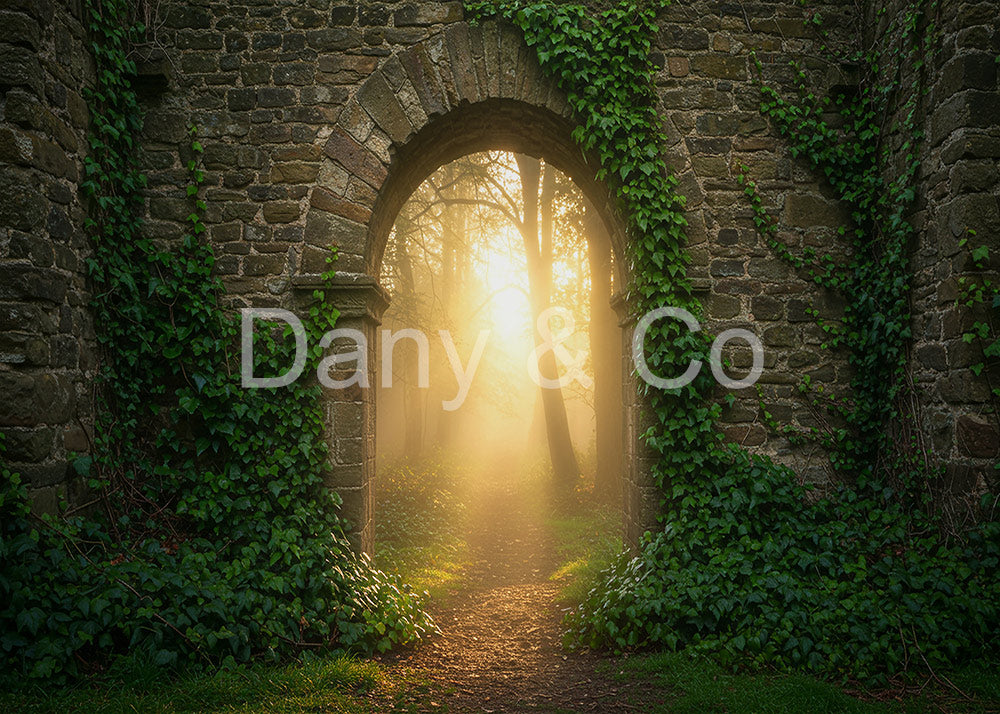 Avezano Misty Forest Stone Archway Sunrise Backdrop Designed By Danyelle Pinnington