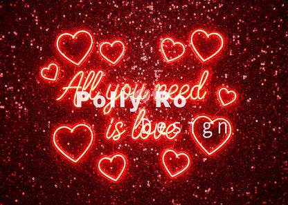 Toile de fond pour photographie de baiser de roses et de ballons de la Saint-Valentin d'Avezano conçue par Polly Ro Design