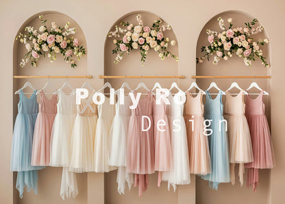 Toile de fond pour photographie de baiser de roses et de ballons de la Saint-Valentin d'Avezano conçue par Polly Ro Design