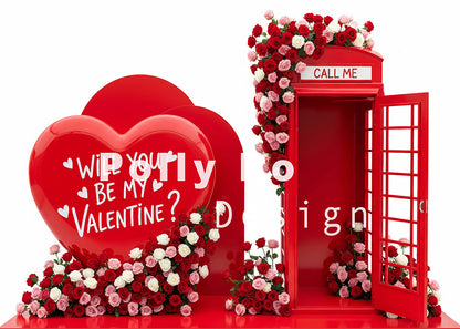 Avezano Valentine's Heart Phone Booth Photography Backdrop Designed By Polly Ro Design