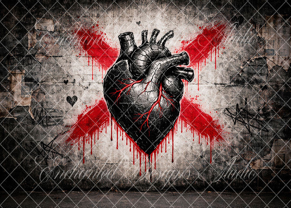 Avezano Dark Heart Graffiti Backdrop Designed By Enchanted Design Studio