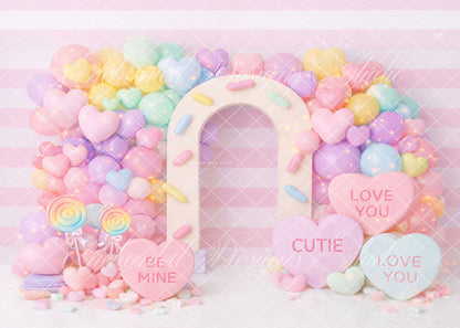Avezano Candy-Colored Heart Balloon Arch Backdrop Designed By Enchanted Design Studio