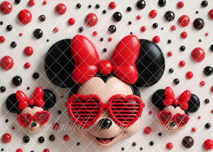 Avezano Minnie Mouse Heart Glasses Backdrop Designed By Enchanted Design Studio