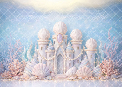 Avezano Shell Pearl Underwater Castle Backdrop Designed By Enchanted Design Studio