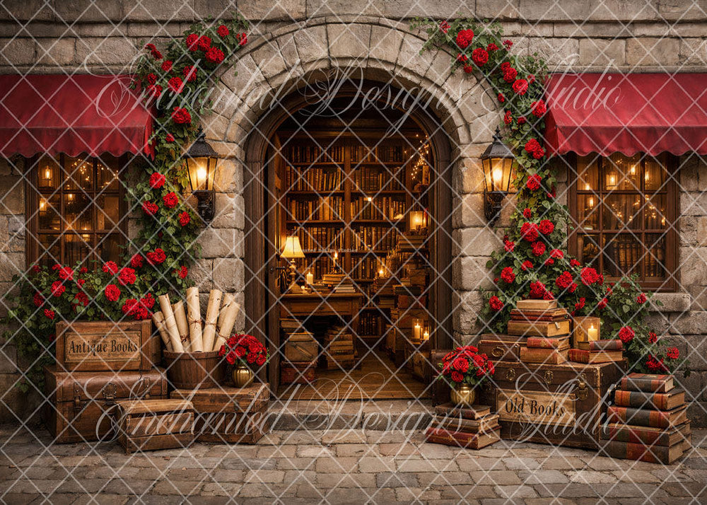 Avezano Vintage Stone Arch Study Backdrop Designed By Enchanted Design Studio